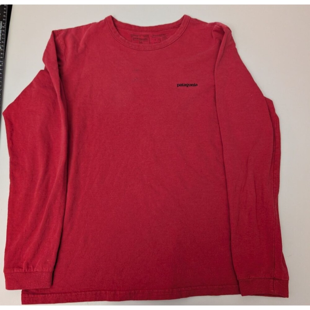 Patagonia Womens M Long Sleeve P-6 Logo Responsibili-Tee T-Shirt Red 37603 Med